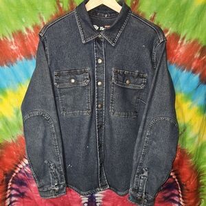 Dickies Warming Temp IQ Insulated Dark Denim Shirt Jacket Size L unisex